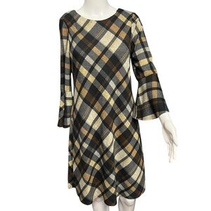 Jessica Howard - Women’s Bell Sleeve Plaid Dress Sz. SM